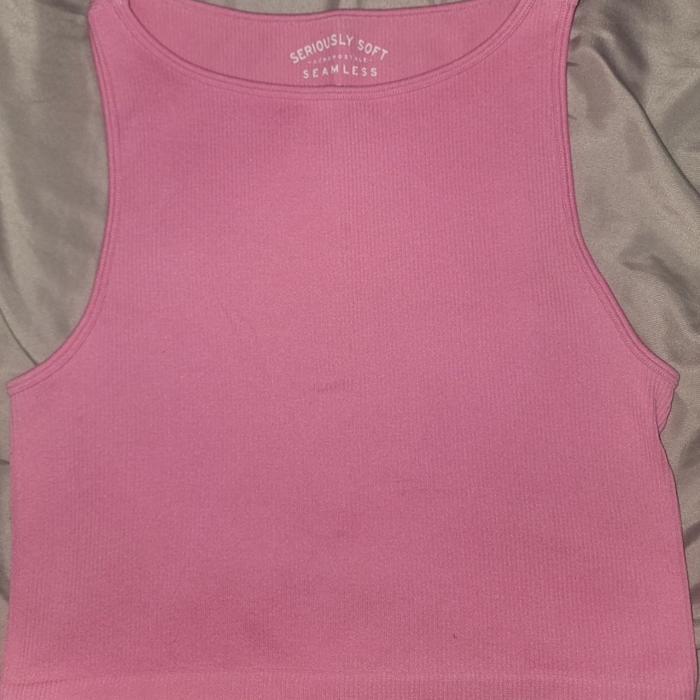 Aeropostale Seriously Soft Seamless Crop Top - Pink